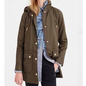 J. Crew Brown Sterling Hooded Utility Field Jacket Women's Size XS